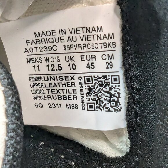 Converse Weapon Low Vintage White Black Sneakers A07239C MEN size - Picture 11 of 11